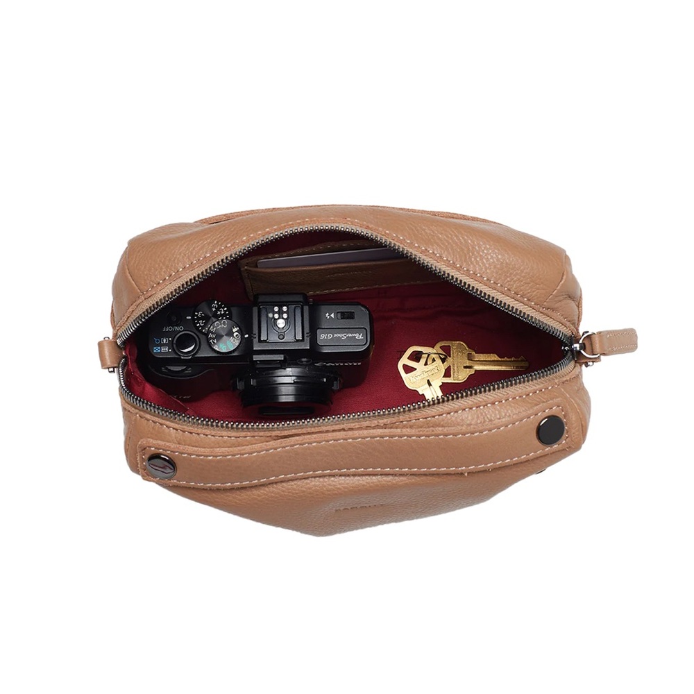 Hammitt Evan Crossbody Biscotti Tan Light Brown Gunmetal - Picture 6 of 13